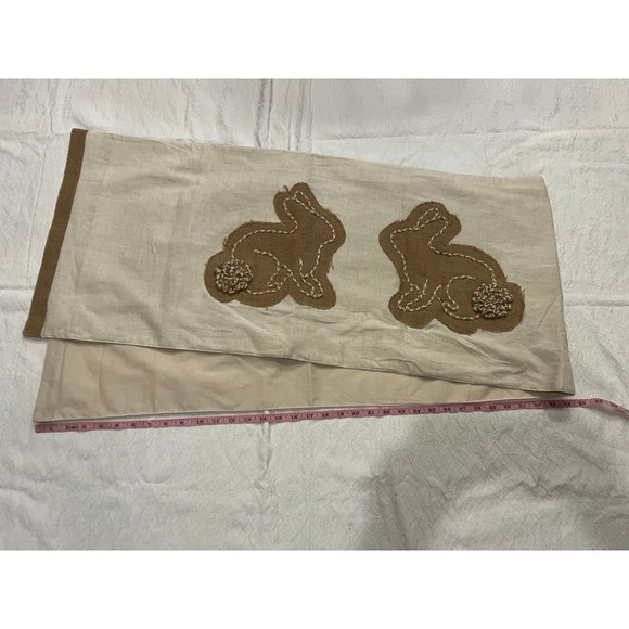 Farmhouse Table runner burlap bunny Easter Nicole Miller - Picture 5 of 9